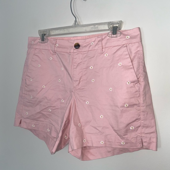 Old Navy Light Pink Daisy Embroidered Mid Rise Everyday Short Size 6 - Picture 4 of 12